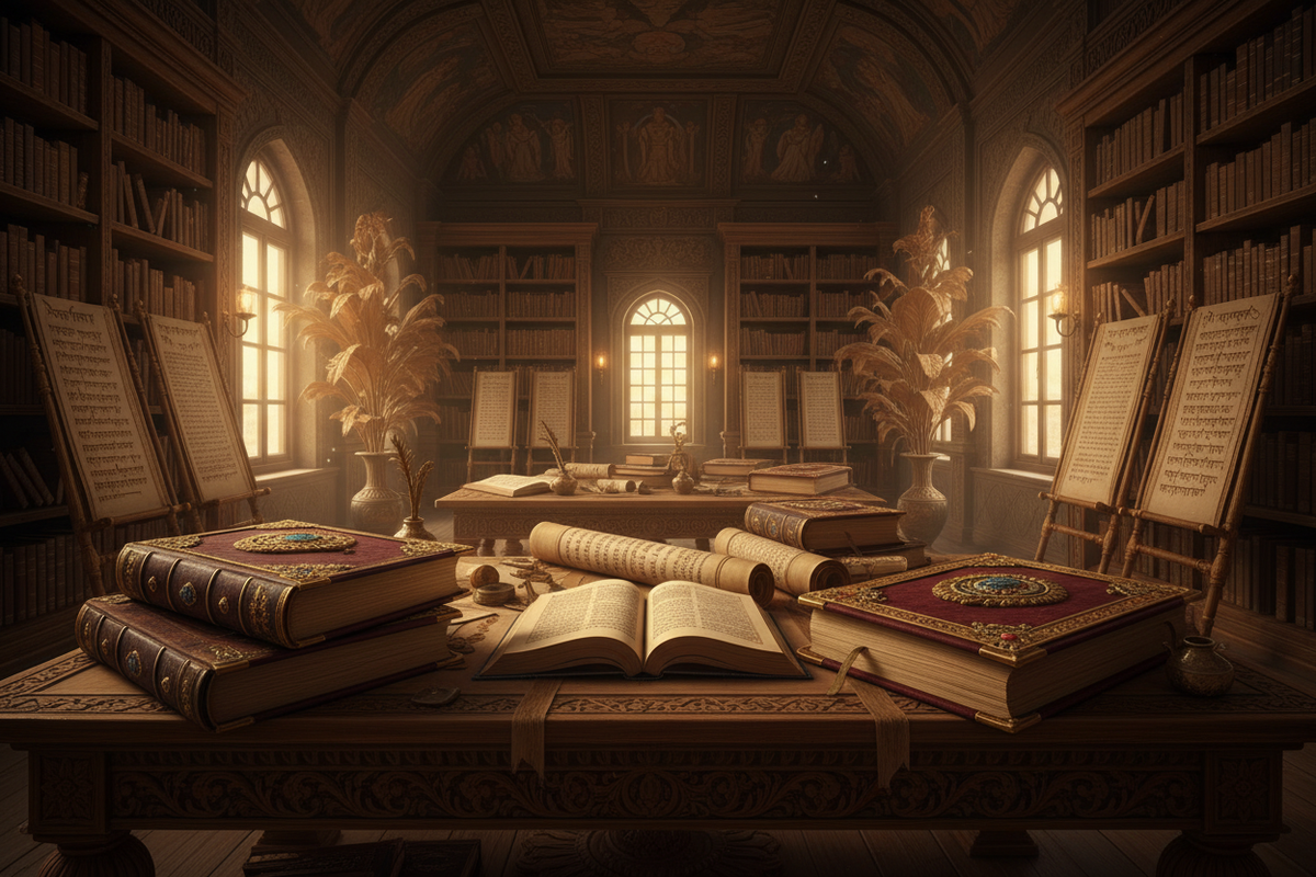 Ancient Hindu sacred texts — Vedas, Upanishads and Puranas as palm leaf manuscripts | Moksha Craft