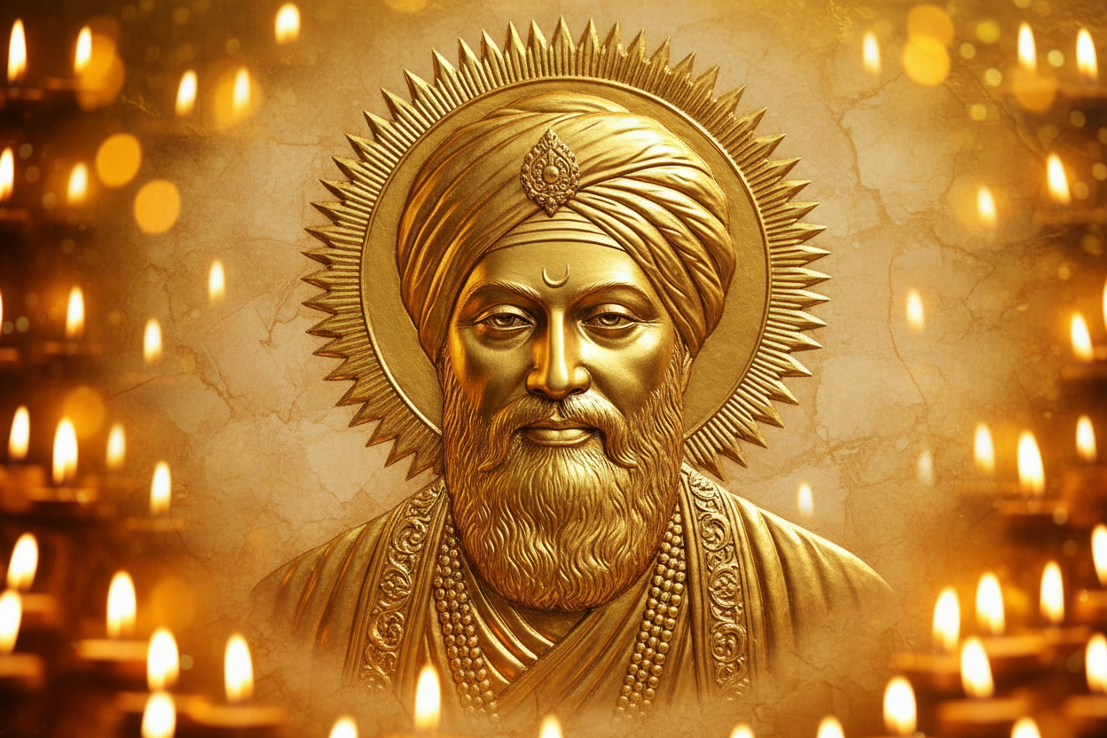Guru Nanak 24K Gold Foil Painting