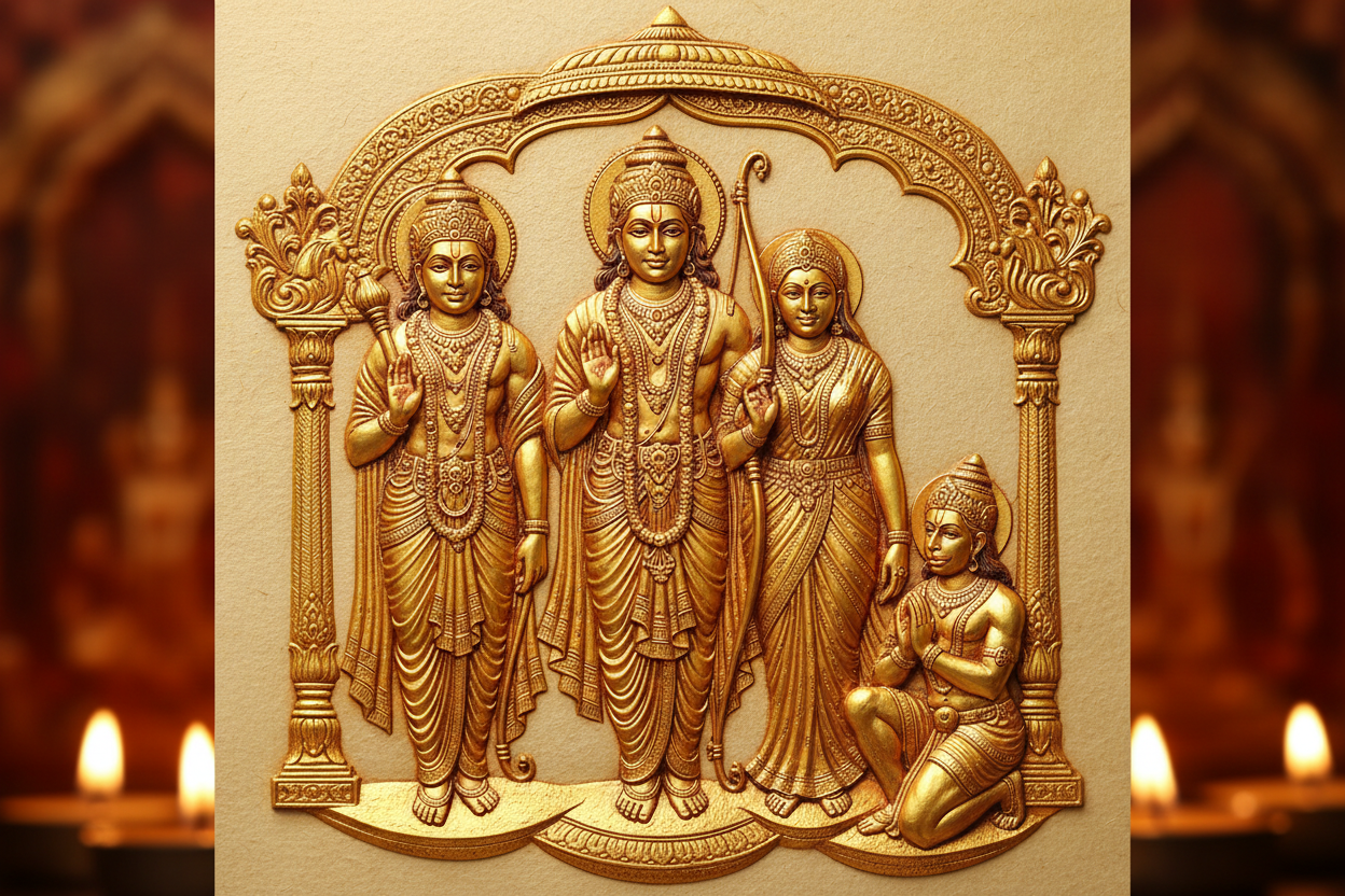 Ram Darbar 24K Gold Foil Painting