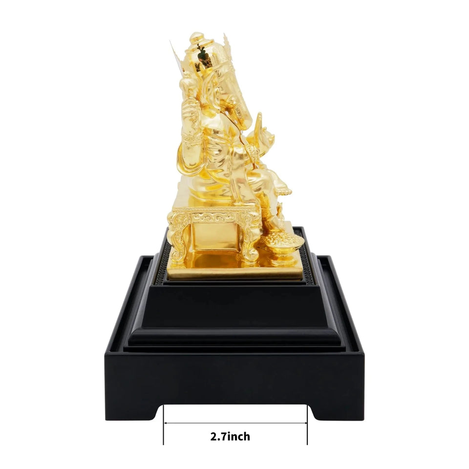 Ganesha 24K Gold Gilded Statue Desk Deco, 4.7x4.1x7.5 Inches
