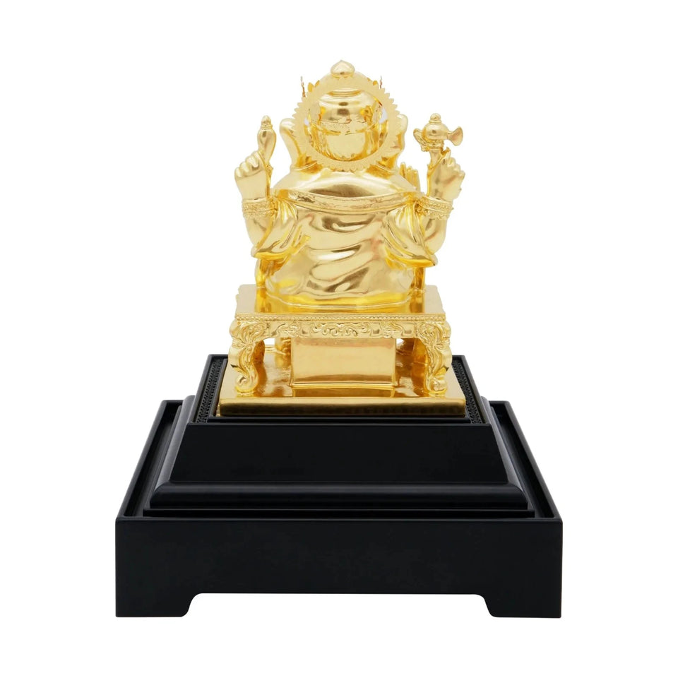 Ganesha 24K Gold Gilded Statue Desk Deco, 4.7x4.1x7.5 Inches