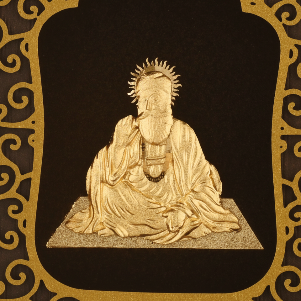 guru-ji-24k-gold-foil-painting-2x3-detail-close-up-3d-relief-moksha-craft