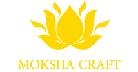 Yellow logo of Moksha Craft on a white background