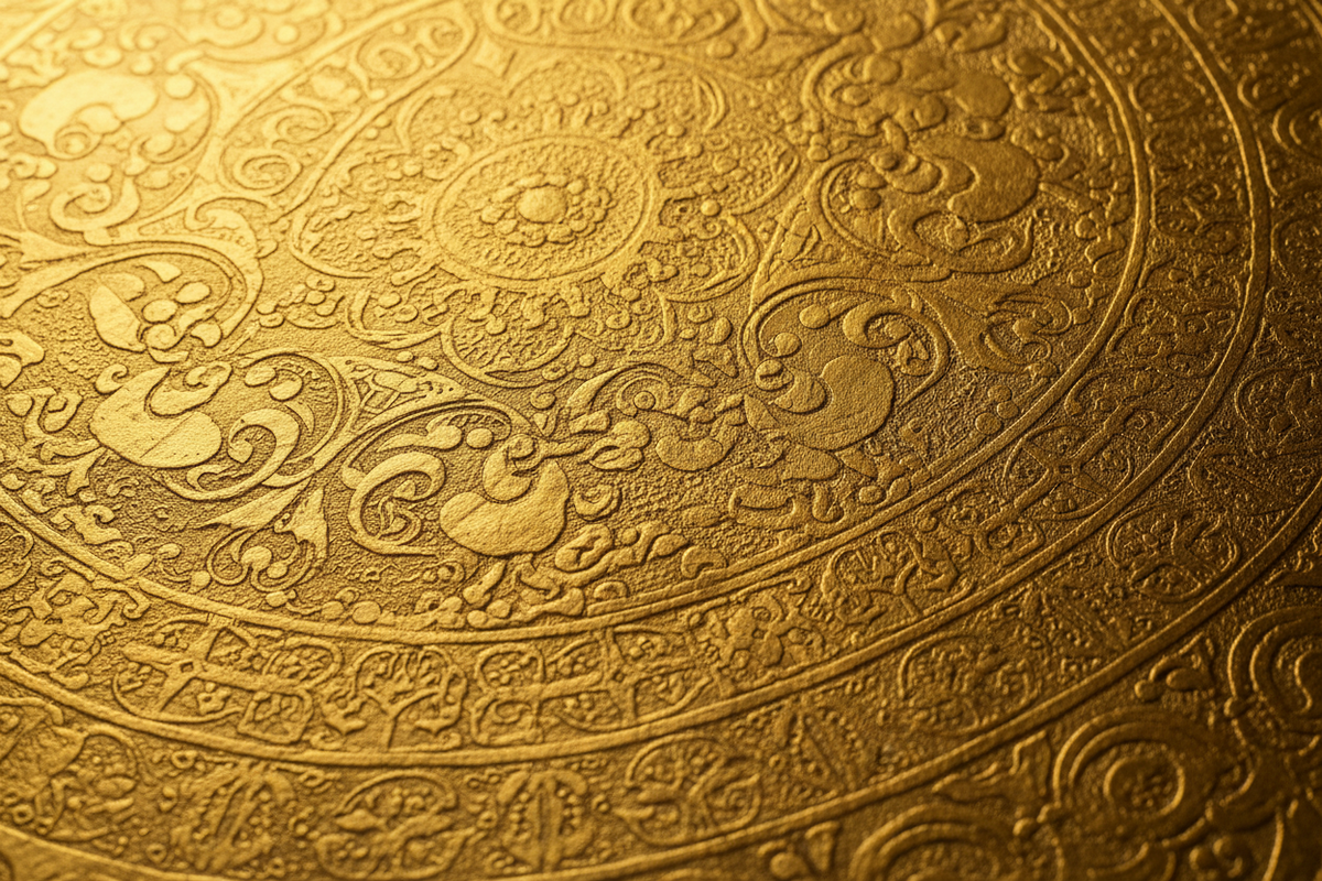 24K Gold Foil Painting Premium Craftsmanship Detail