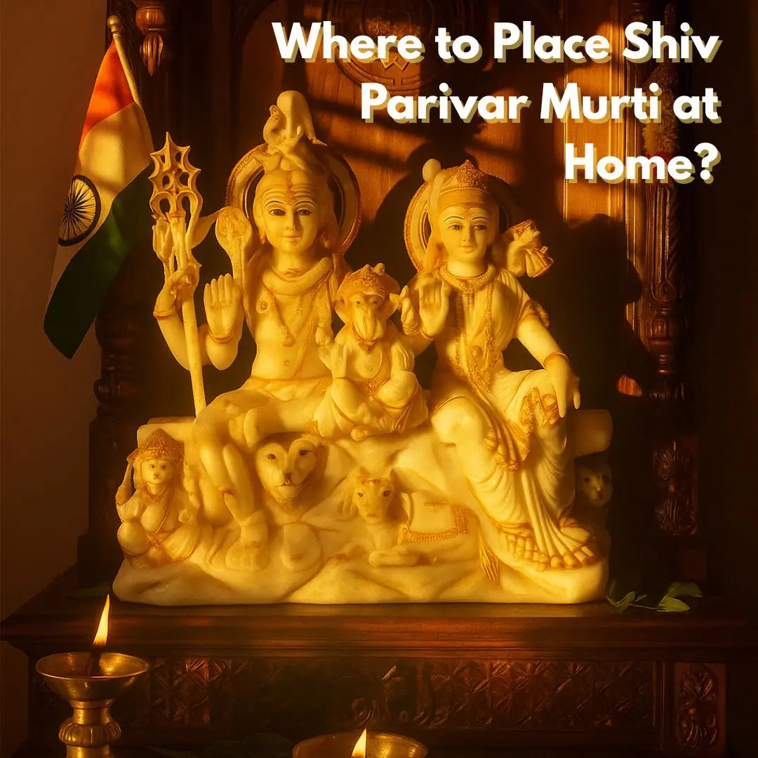 Shiva Parivar — Lord Shiva, Parvati, Ganesha, Kartikeya and Nandi as the divine family in 24K gold sacred art | Moksha Craft