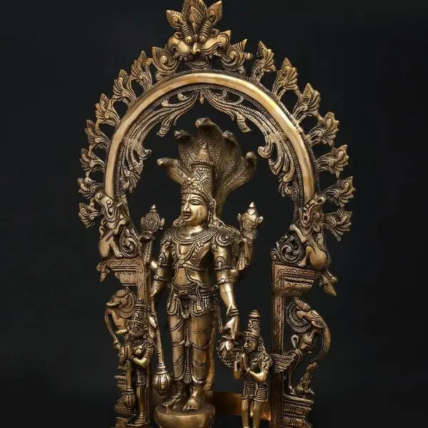 Lord Vishnu reclining on Shesha in 24K gold sacred art — Vastu Rules & Benefits for Home | Moksha Craft