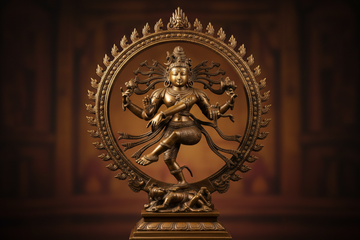 Bronze Nataraja Dancing Shiva statue in Chola style — Vastu placement guide for home | Moksha Craft