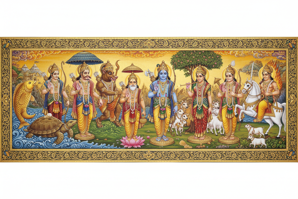 Dashavatara — ten avatars of Lord Vishnu from Matsya to Kalki | Moksha Craft