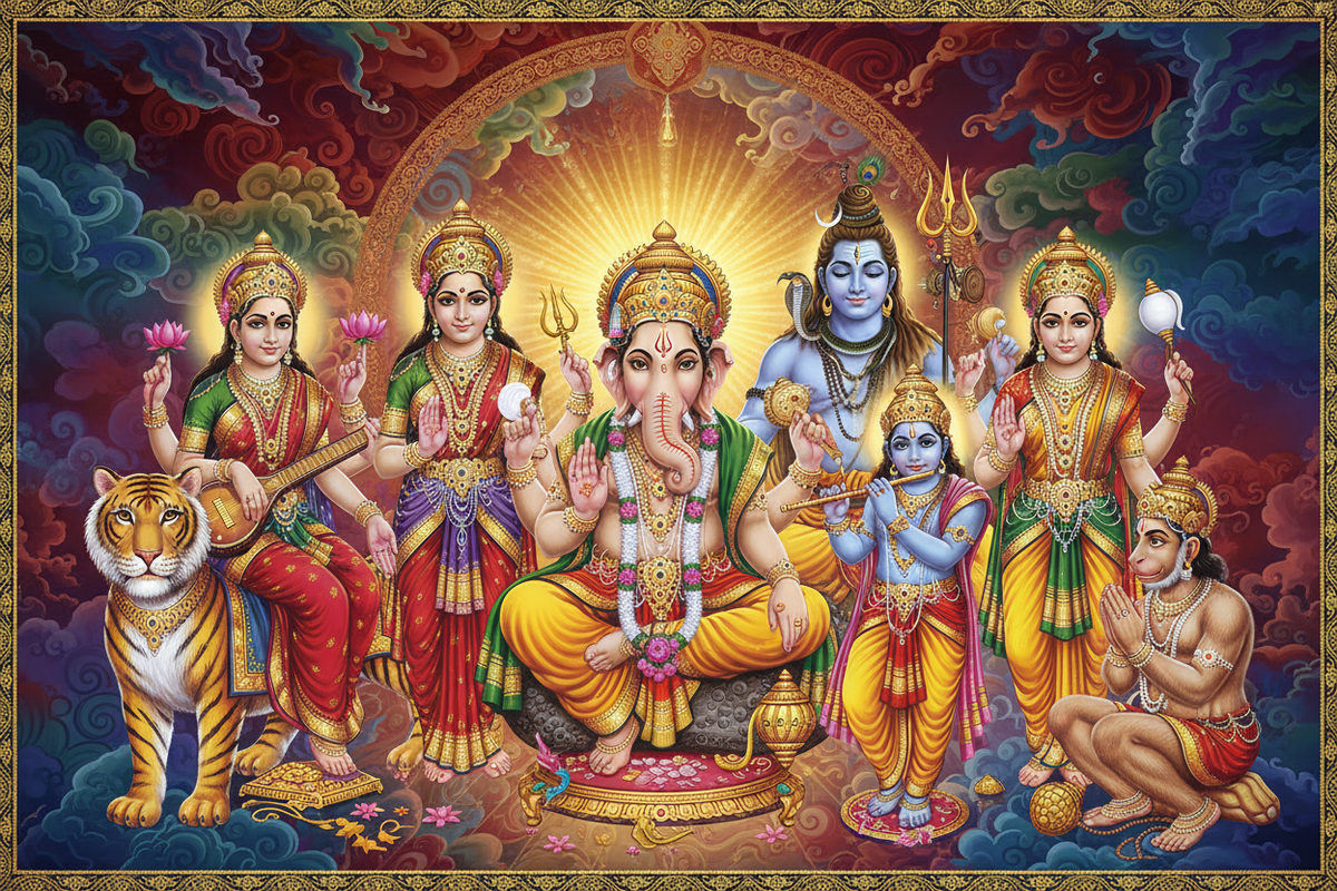 Hindu gods and goddesses — Ganesha, Shiva, Vishnu, Lakshmi, Durga and Saraswati | Moksha Craft