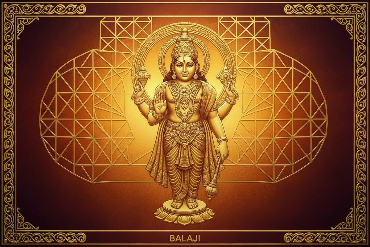 Lord Balaji (Venkateswara) in 24K gold sacred art — Vastu placement guide for home | Moksha Craft