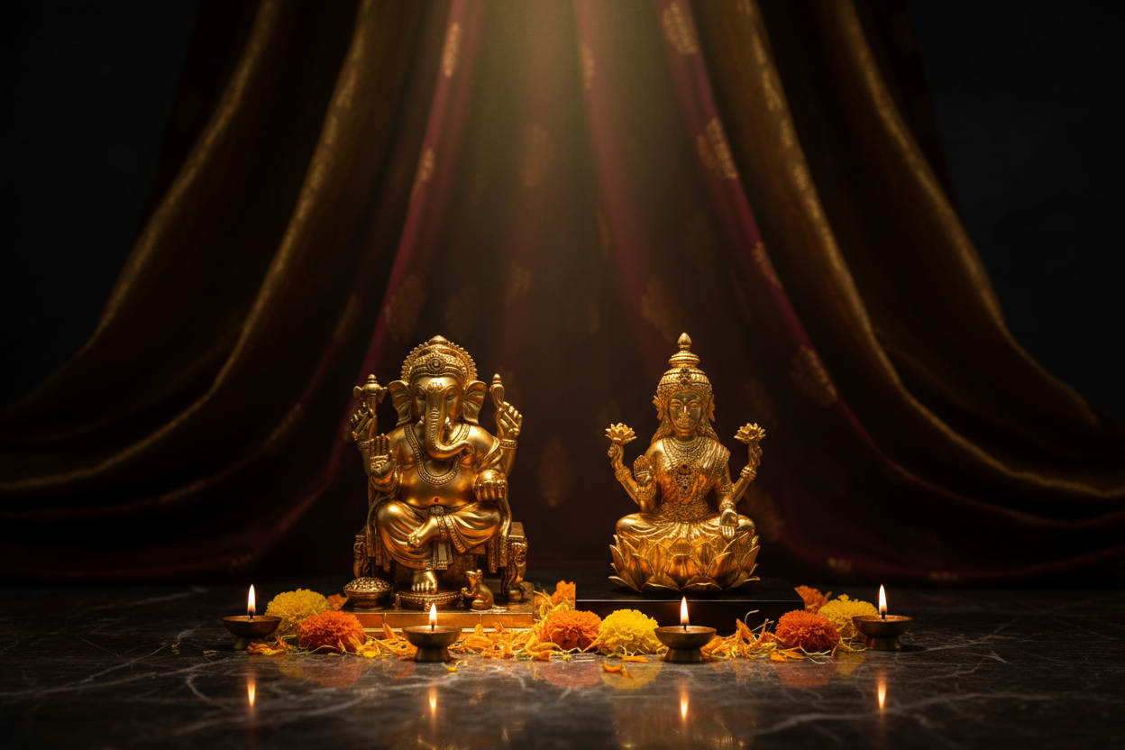 3D Gold Gilded Statues