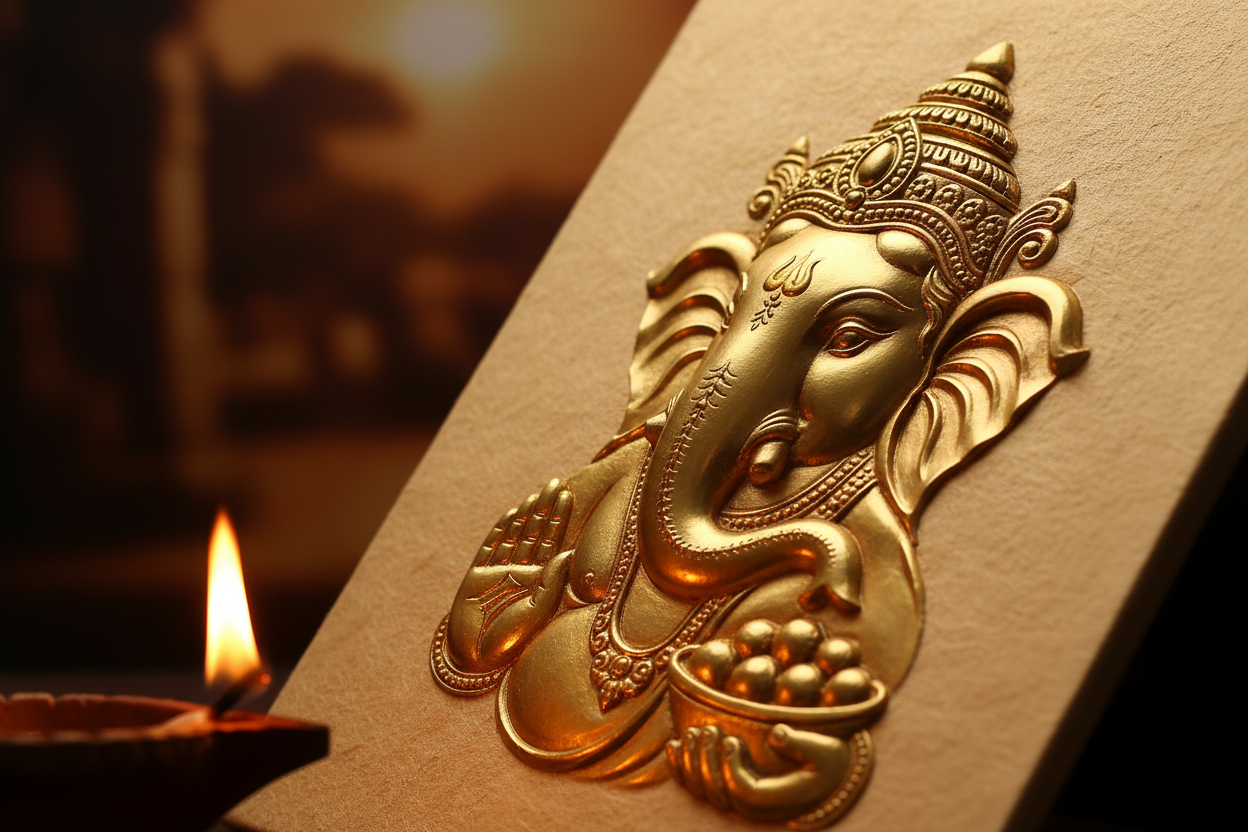 Ganesha 24K Gold Foil Painting