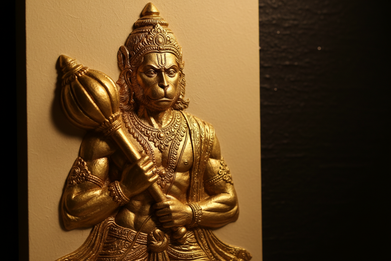 Hanuman 24K Gold Foil Painting