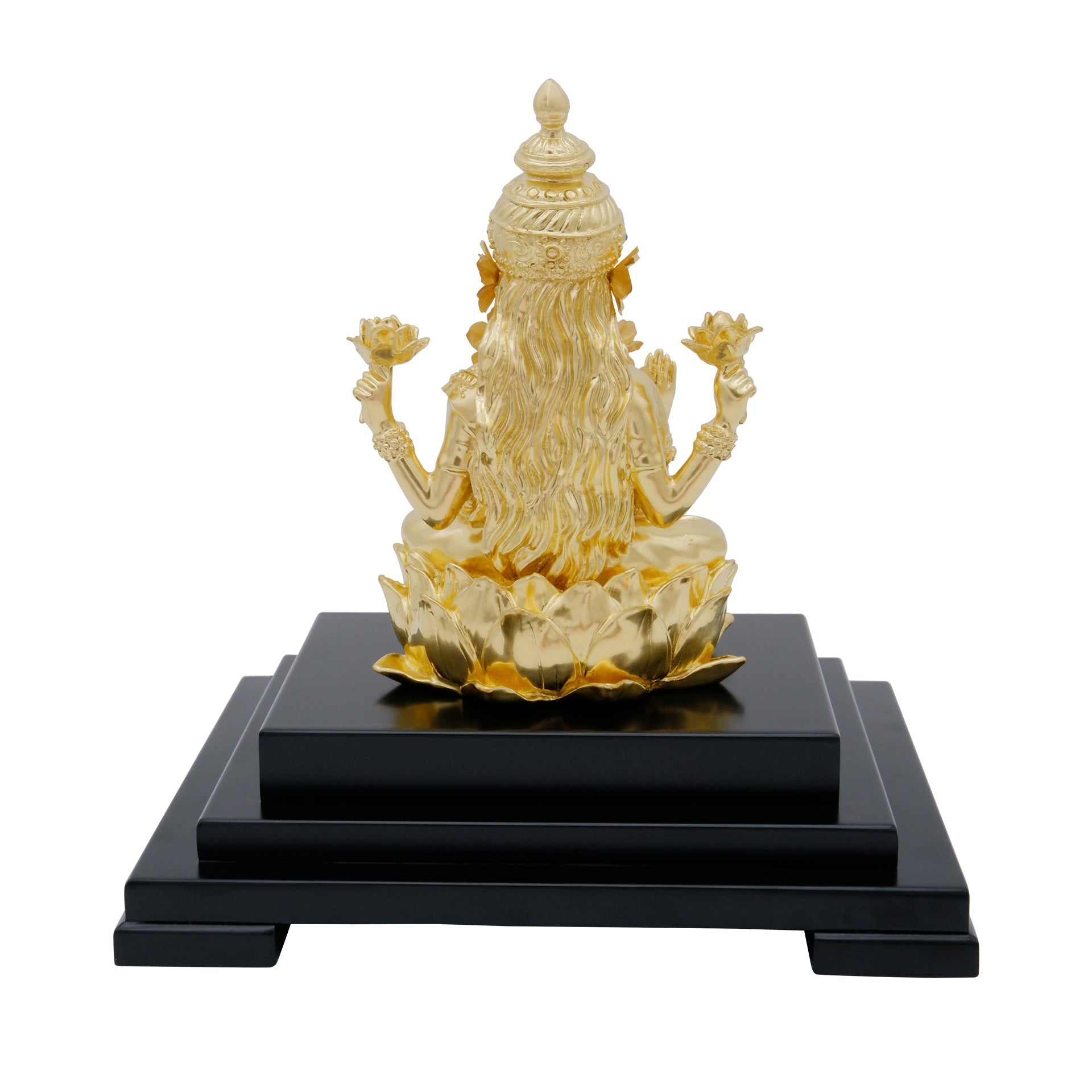 Lakshmi 24K Gold Gilded Statue Desk Deco, 6.7x5.3x8.7 Inches