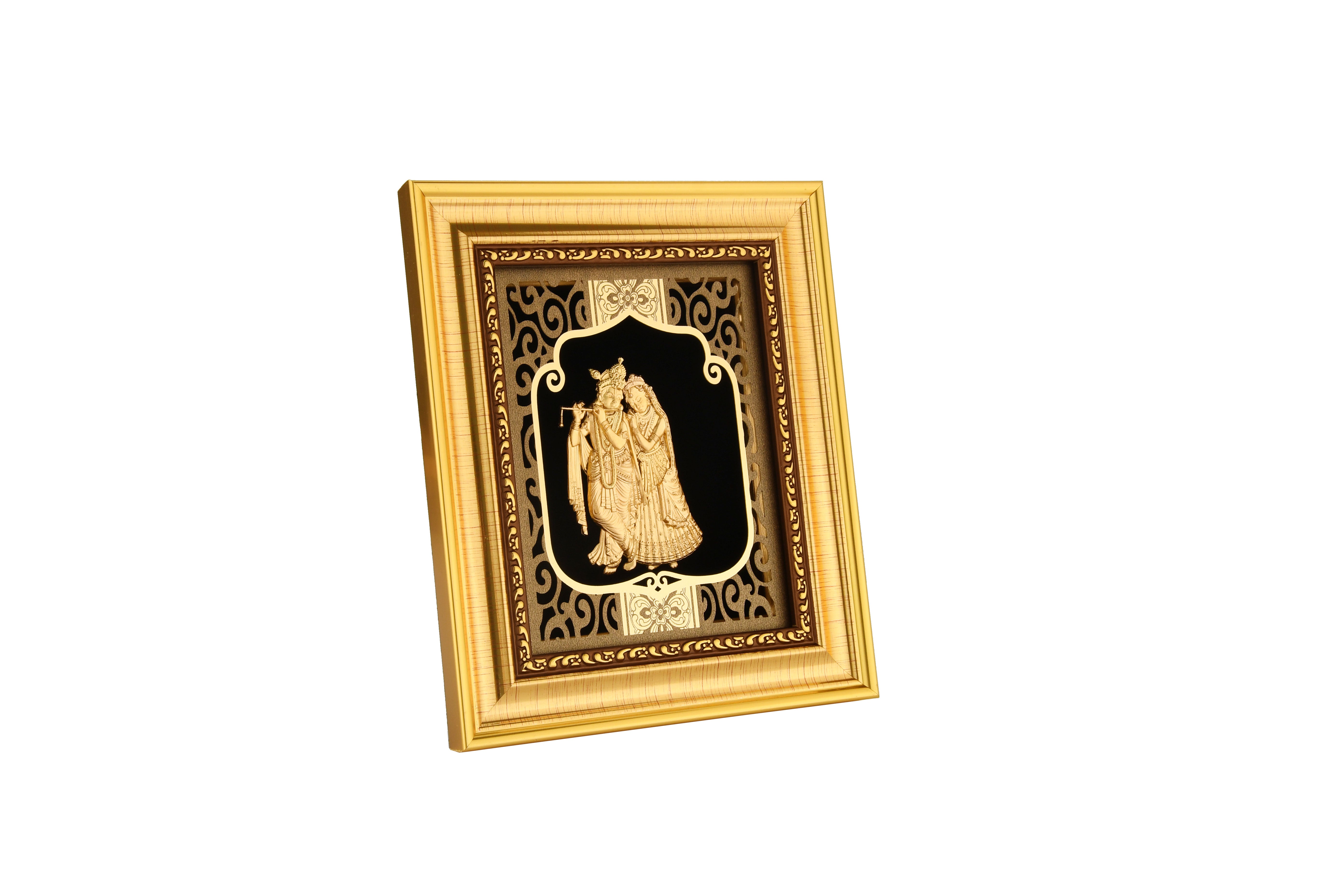 Krishna 24K Gold Foil Painting with Shiny Gold Versatile Frame, 6x7 Inches