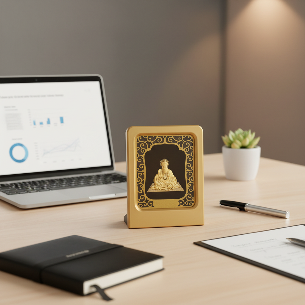 guru-ji-24k-gold-foil-painting-2x3-office-desk-spiritual-blessing-moksha-craft