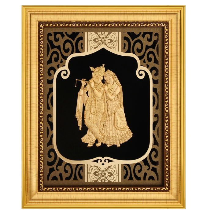 Krishna 24K Gold Foil Painting with Shiny Gold Versatile Frame, 8x10 Inches