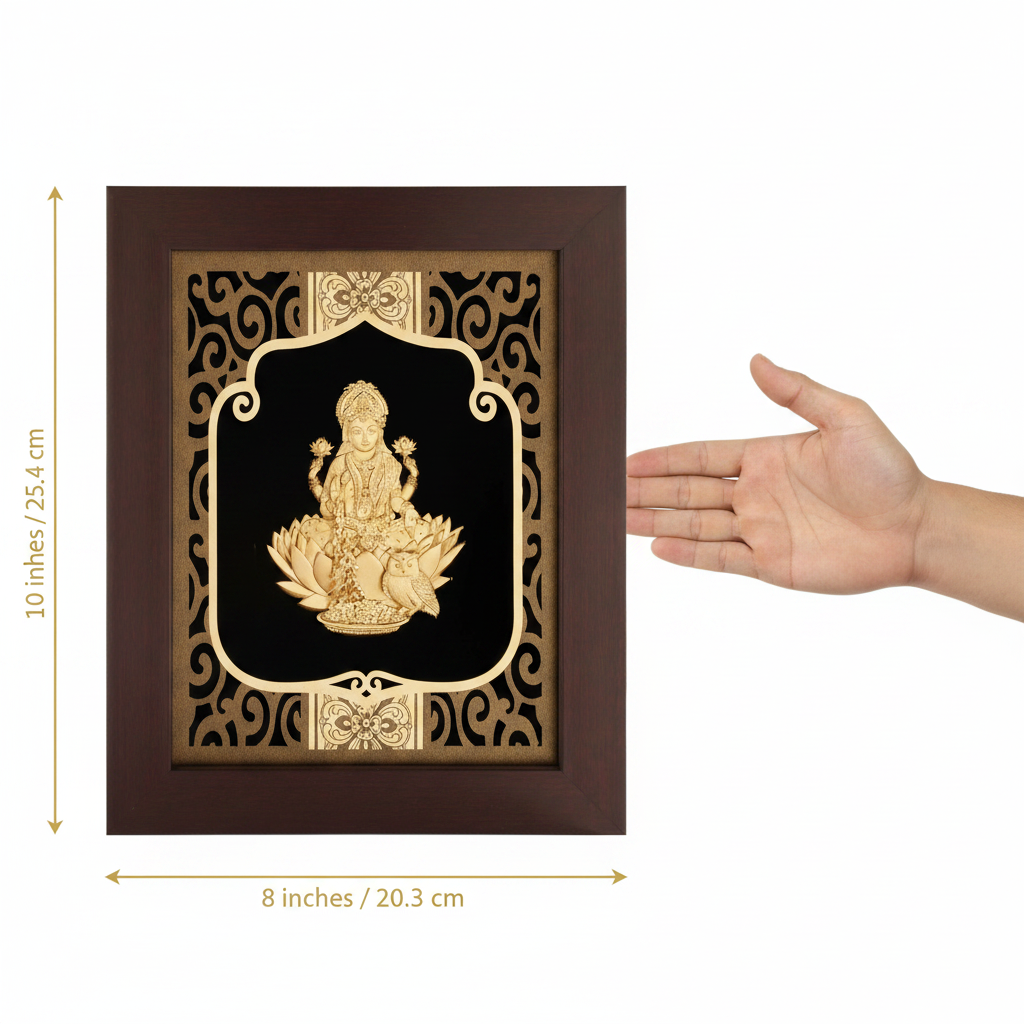 lakshmi-ji-24k-gold-foil-painting-size-reference-8w-x-10h-inch-scale-moksha-craft