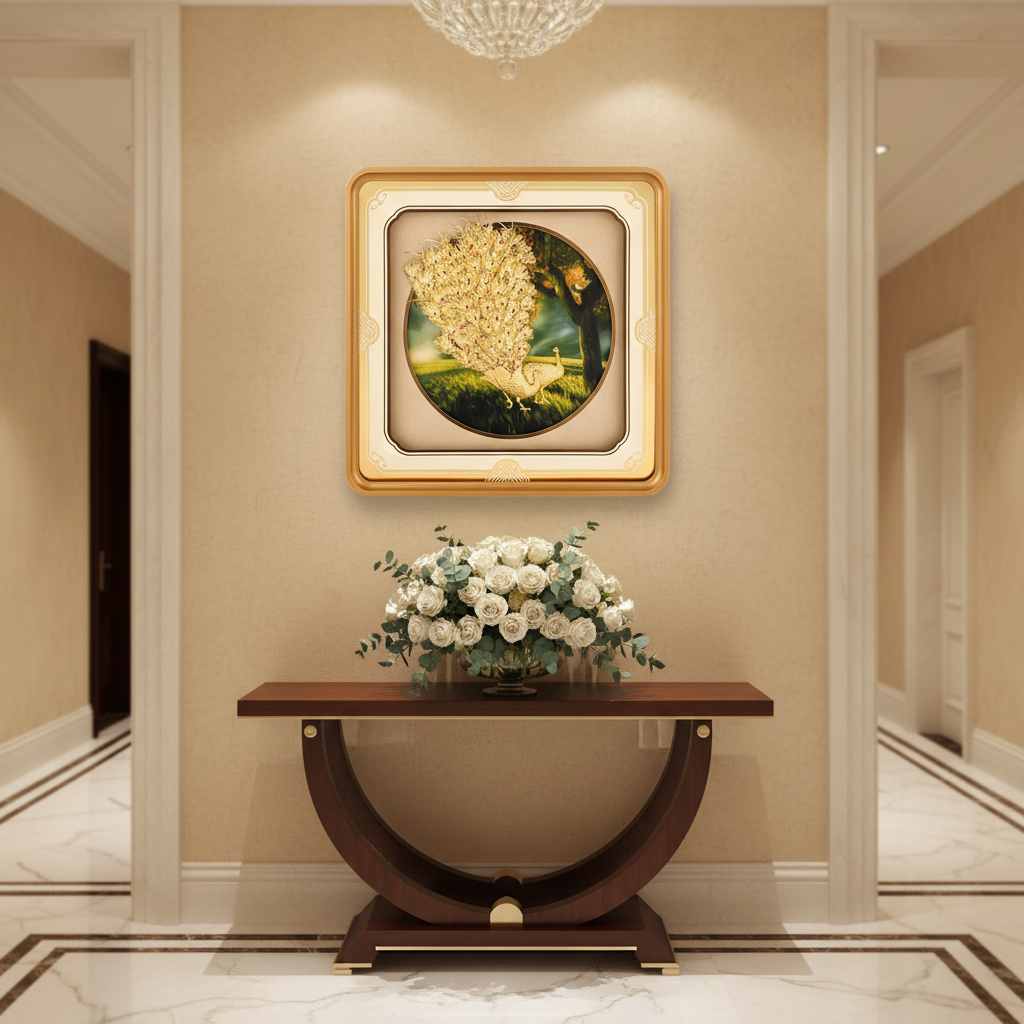 peacock-24k-gold-foil-painting-11x11-home-entrance-foyer-vastu-decor-moksha-craft