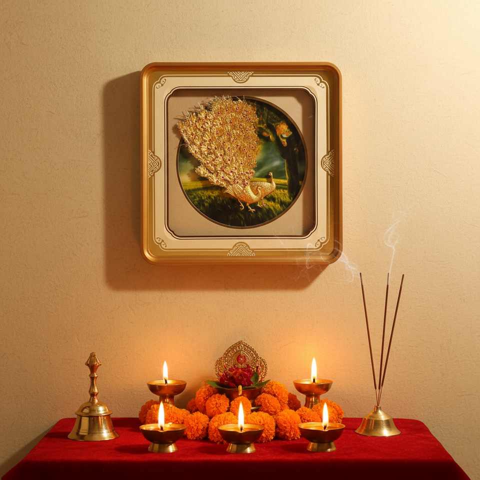 peacock-24k-gold-foil-painting-11x11-home-mandir-pooja-room-lifestyle-moksha-craft