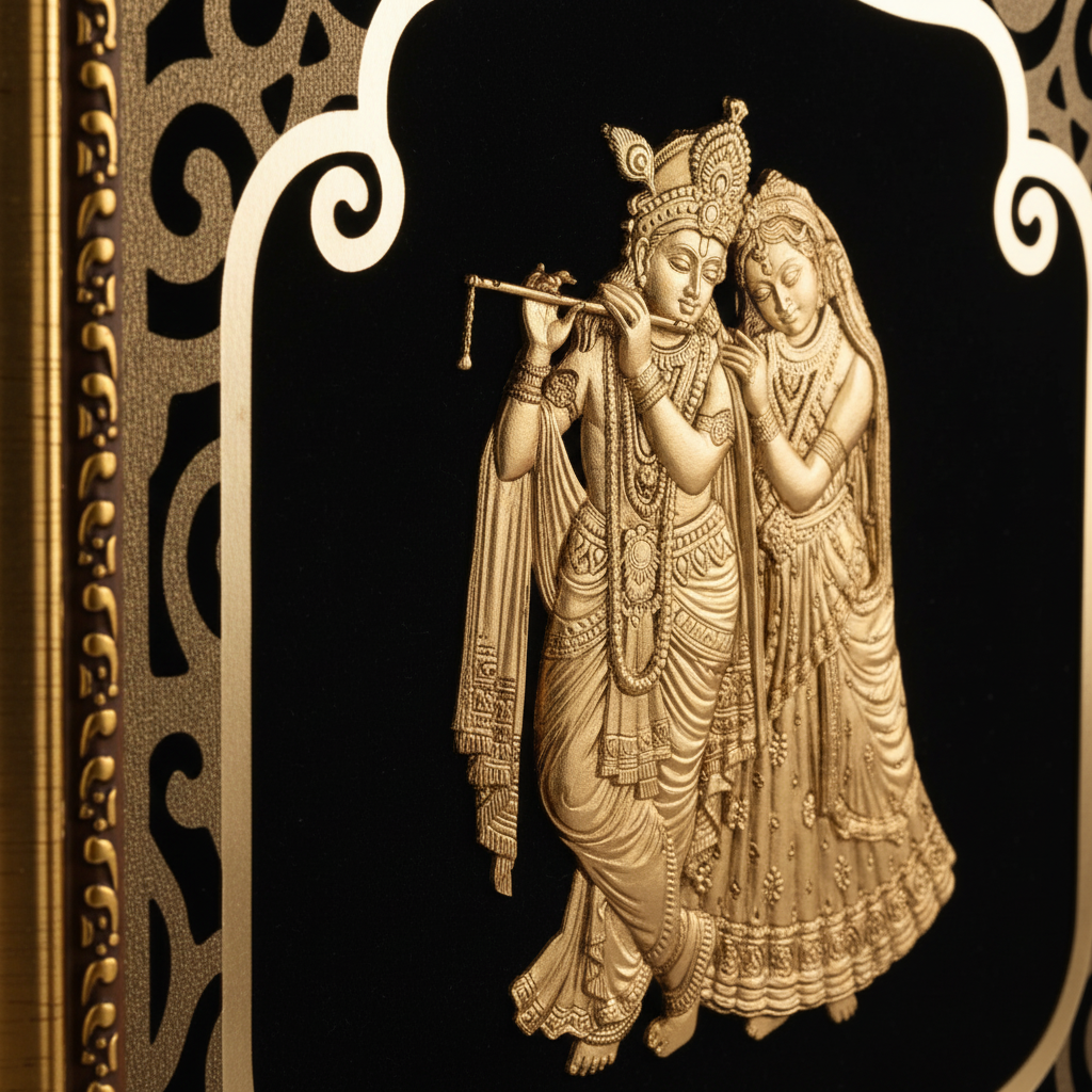 radha-krishna-24k-gold-foil-painting-8x10-detail-close-up-3d-relief-moksha-craft