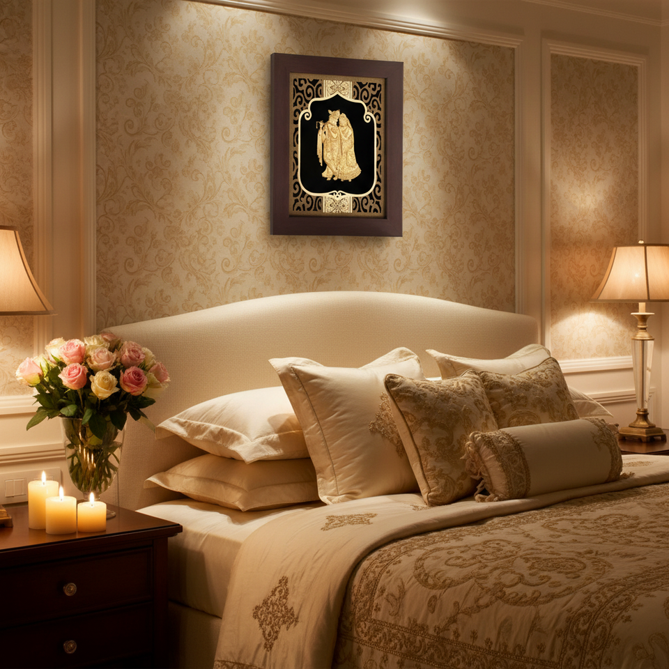radha-krishna-24k-gold-foil-painting-8x10-master-bedroom-marital-harmony-vastu-moksha-craft
