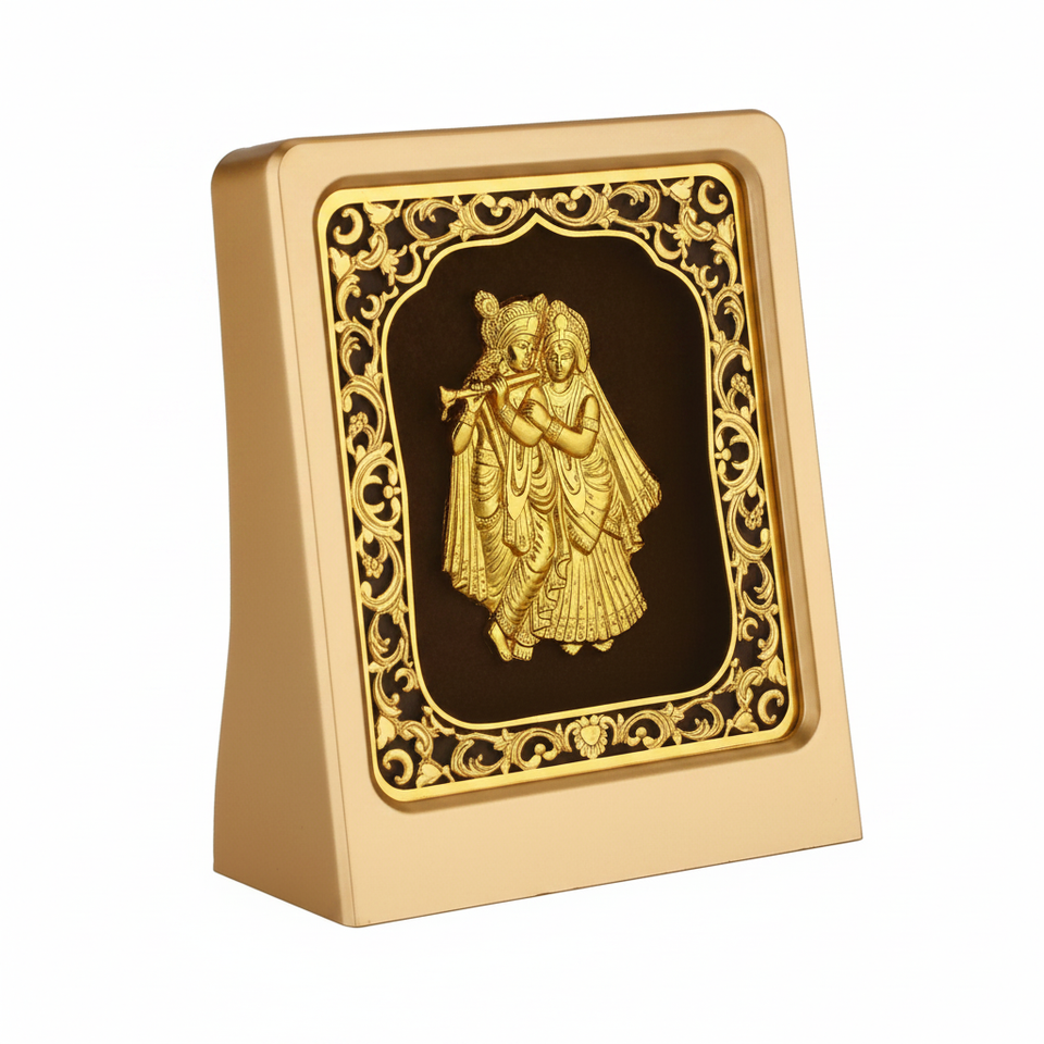 radha-krishna-24k-gold-foil-painting-side-angle-easel-back-view-moksha-craft